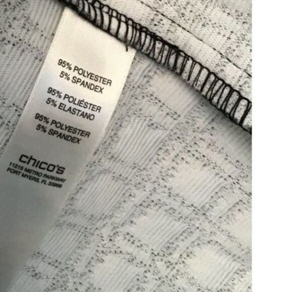 Chico's Black White Snap-Up Jacket Size LG - Picture 5 of 7
